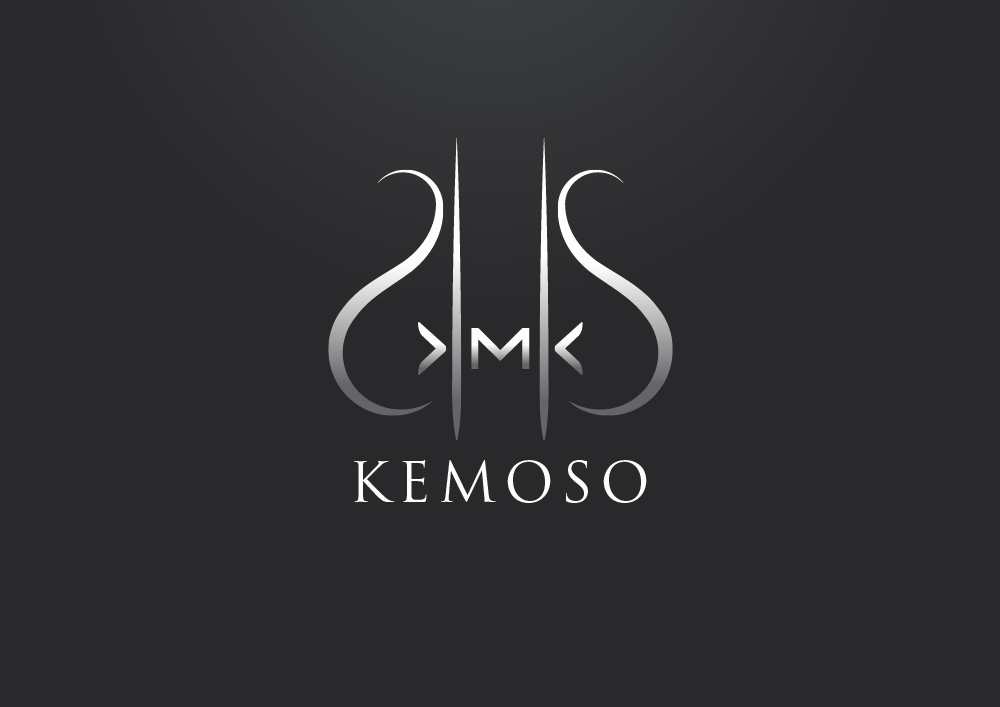 Logo with stylised silver lines forming abstract shapes around the letters “K M” and the word “KEMOSO” in white on a dark background, representing a black-owned digital marketing agency from South Africa. - Proudly Developing